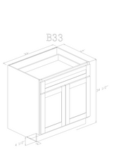 Base 33" - Almond White 33 Inch Base Cabinet - ZCBuildingSupply